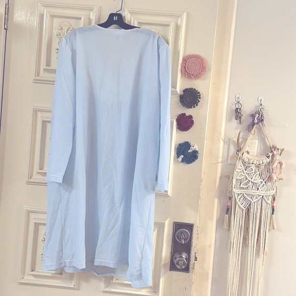 Pretty Vintage Baby_Blue *Long Sleeves Soft Fleece Nightgown w/Quilted Design 3x - Picture 11 of 16